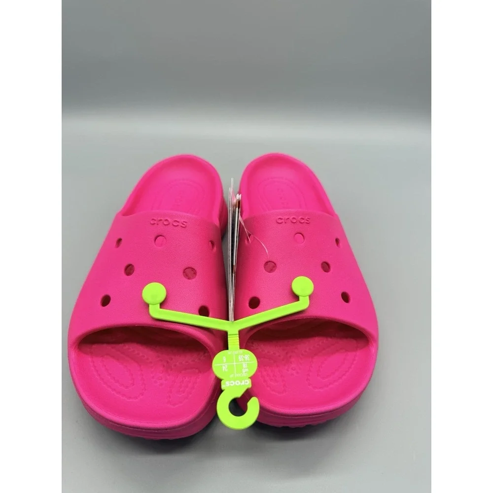 Crocs BAE Slides Slip On Platform Sandals Slide Dragon Fruit Pink Women's Size 9